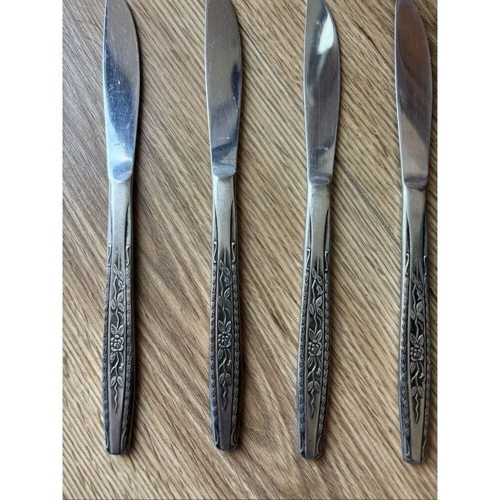 Oneida Floral Stainless Steel Dinner Knives Set of 5